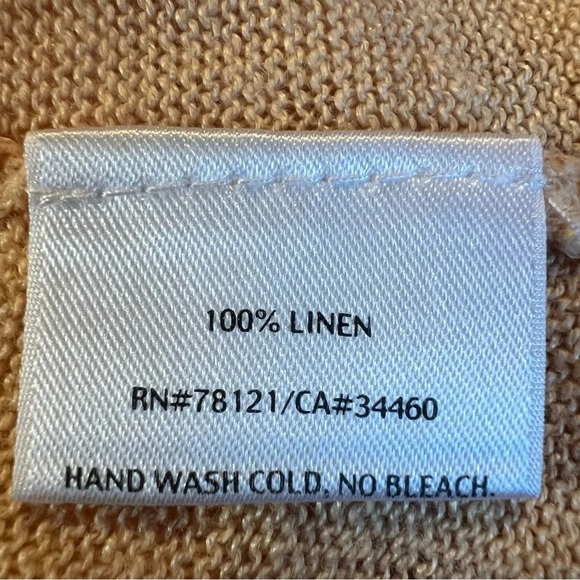 Eileen Fisher 100% Linen Long Sleeve Lightweight Sweater Size Large Orange - Picture 6 of 7